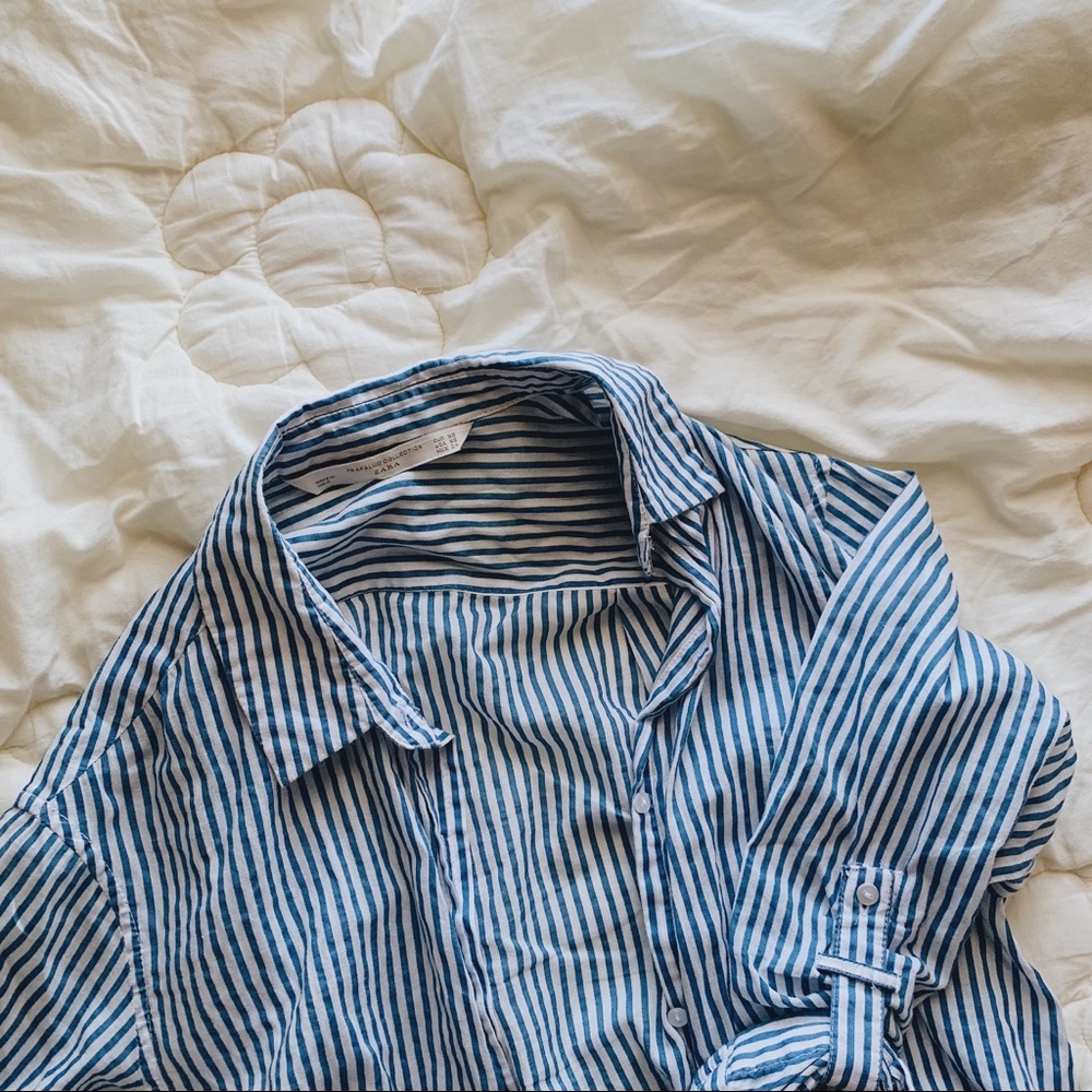Zara long button down shirt